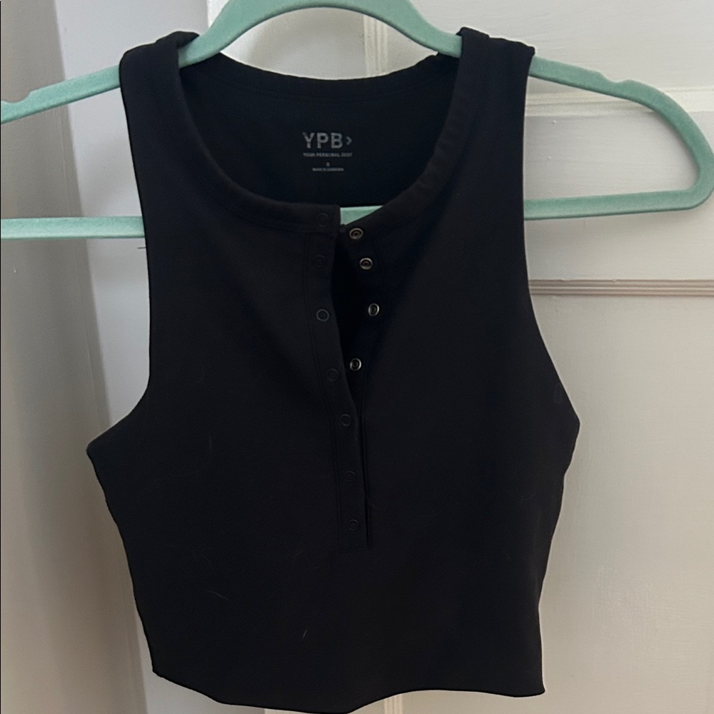 Abercrombie & Fitch Black Sleeveless Crop Top